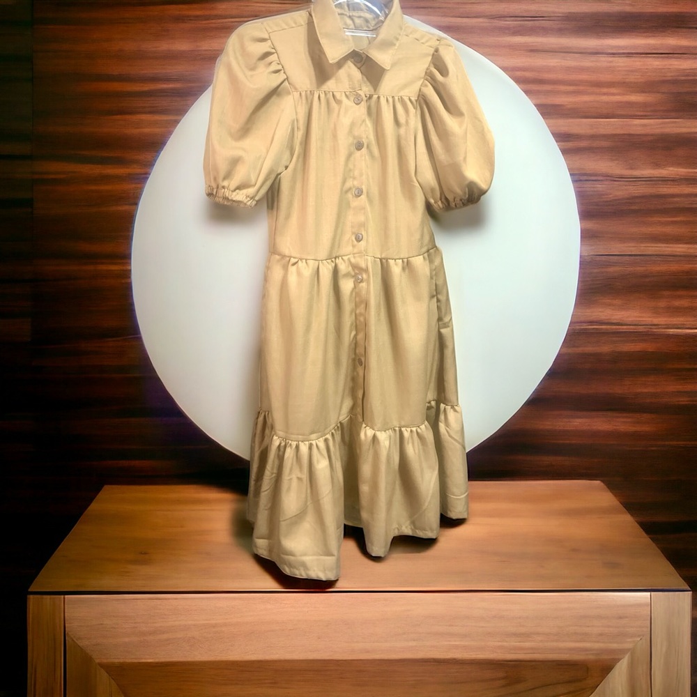 Pop sleeves long dress